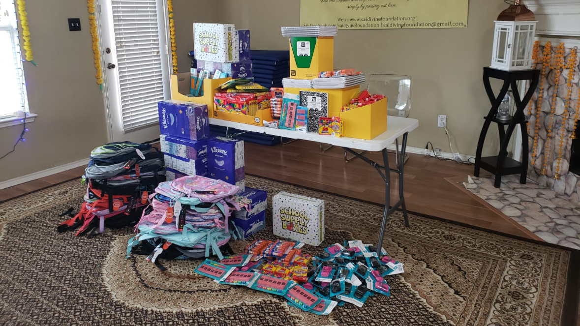 Organized school supplies