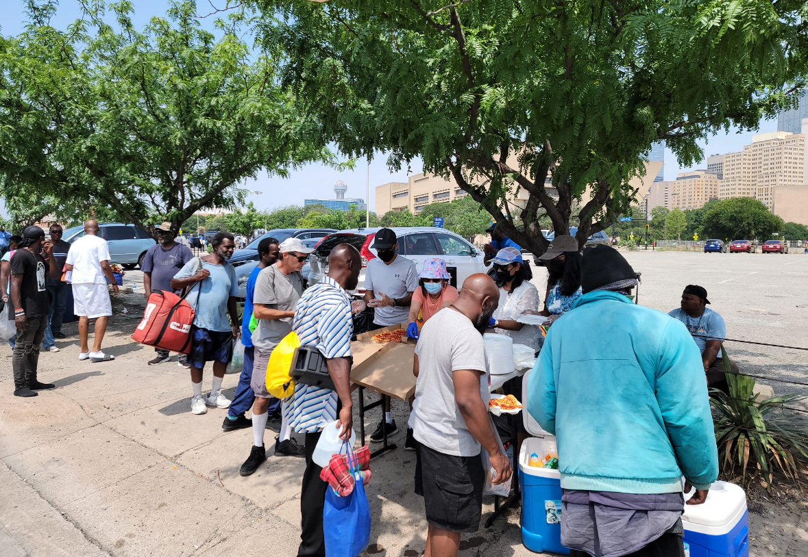 Outdoor food distribution event